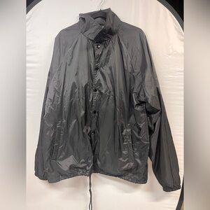 Shaka Wear Nylon Men's Large Black Lined Windbreaker Pocket Coach Jacket